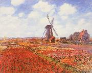Claude Monet Tulip Fields with Windmill France oil painting reproduction